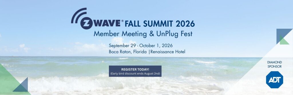 Attendees networking and collaborating at the Z-Wave Fall Summit 2026 smart home and IoT industry conference.